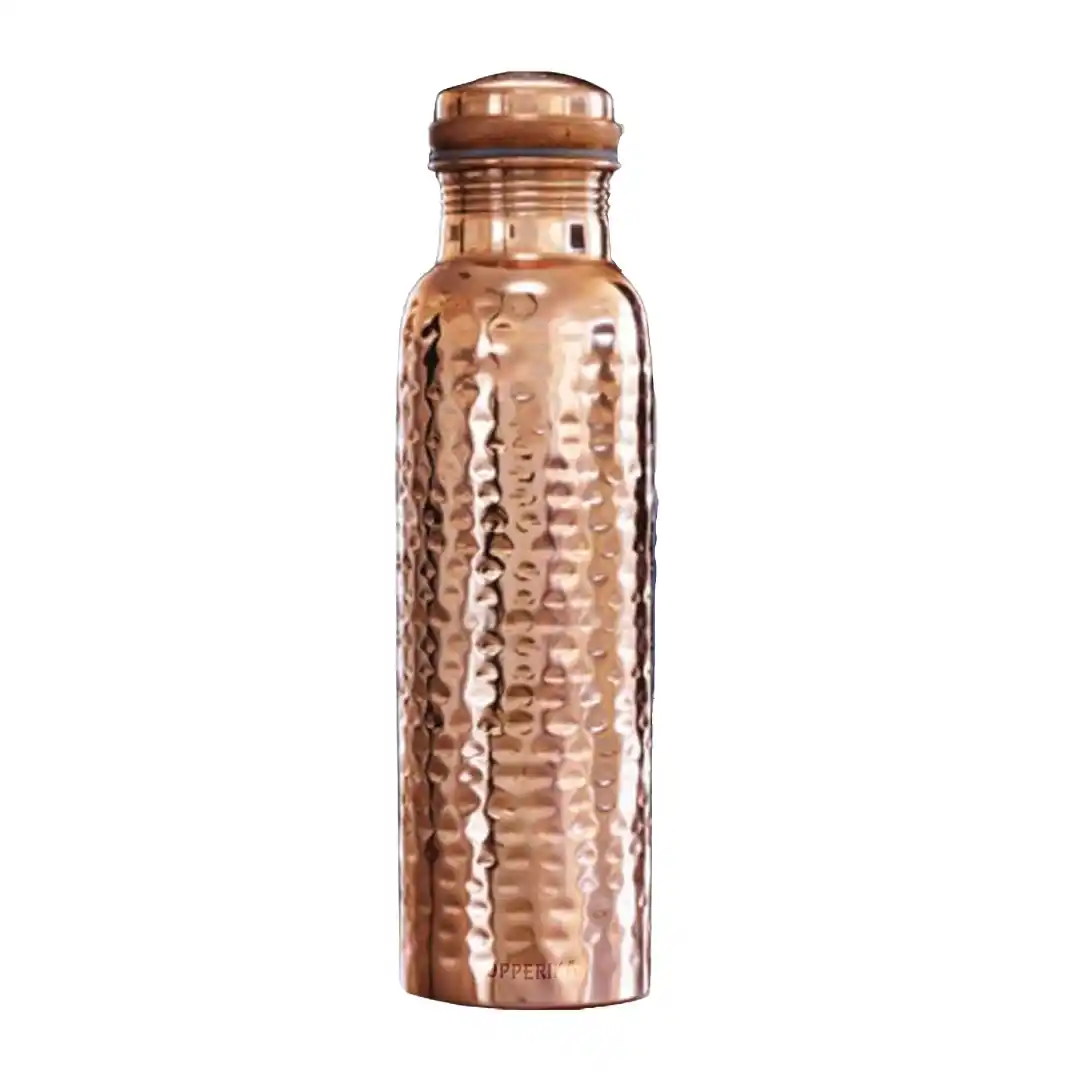 Hammered Polish Copper Water Bottle